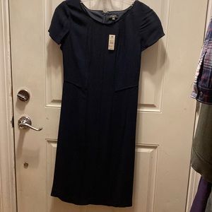 Talbots petite short sleeve navy blue dress